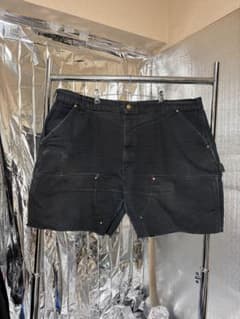 carhartt usa製 ブラック フェード ダブルニー ショーツ w42 - メルカリ