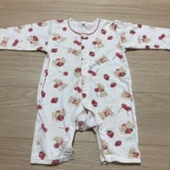 ベビー ロンパース カバーオール くま いちご 60-70cmのサムネイル