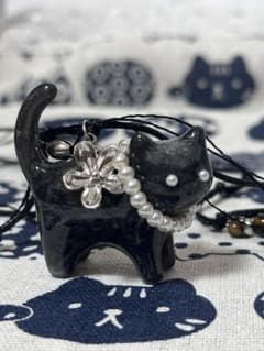 ブラックキャットモチーフ ネックレスのサムネイル