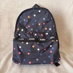 レスポートサック　リュック　ドット　カラフル　黒のサムネイル