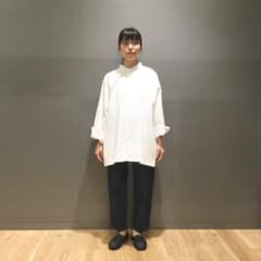 無印良品　muji labo 綿オックスフォードスタンドカラーロングシャツのサムネイル