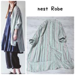 nest Robe リネンマルチストライプシャツ 23SS オーバーサイズ 麻 nest Robe リネンマルチストライプシャツ 23SS オーバーサイズ 麻