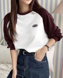 DAZY 文字パッチ、秋 春 冬レディーストップス 長袖 ロンt 長袖カットソーのサムネイル