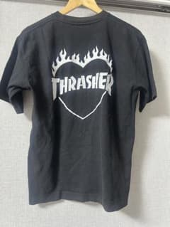 THRASHER ハートロゴ Tシャツ ブラック L