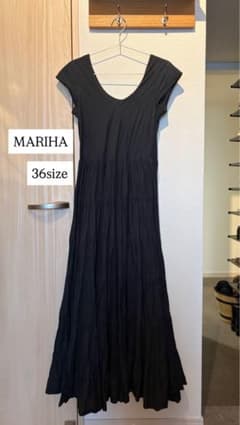 MARIHA 초원의 무지개 드레스 롱 원피스 블랙 36 사이즈