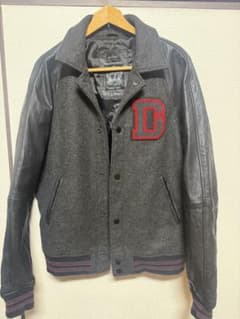 極美品✨DIESEL ディーゼル ウール ラムレザー スタジャン D刺繍 希少 DIESEL（ディーゼル）ウールレザー スタジャン Dロゴ刺繍 Lサイズ