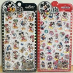 ☆ディズニー　ミッキー　ミニー　3D 立体シール 2枚セット☆のサムネイル