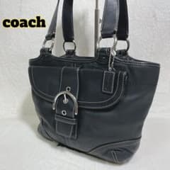 COACH ソーホー オールレザー ショルダー ハンドバッグ9637 ブラック 