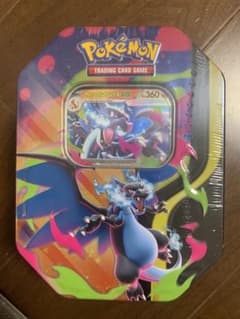 【海外限定品‼️】メガリザードンex tin 缶　ポケモンカード メガリザードンex tin缶 海外版 ポケモンカード - メルカリ