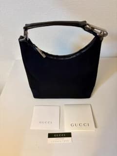 GUCCIグッチ ハンドバッグ ホーボー 小 シルバー金具 黒 ポーチ - メルカリ