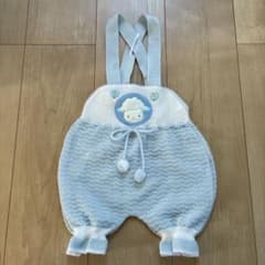 ベビー ニット サロペット 水色 羊刺繍のサムネイル