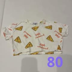 リトルウィークエンド ピザ柄 Tシャツ 80のサムネイル