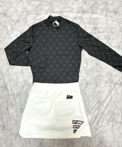 新品 S】アディダスゴルフ HEAT.RDY冷感シャツ＆撥水スカート 白黒 