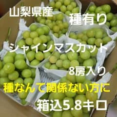 6️⃣ 山梨県産 シャインマスカット 8房入り 箱込5.8キロ - メルカリ