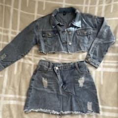 女の子140センチ　SHEIN デニムセットアップ 12Yのサムネイル