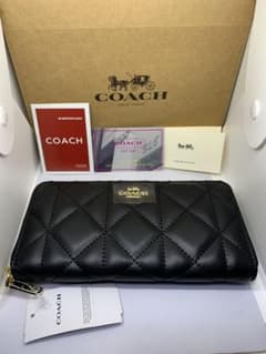 COACH コーチ F53637 長財布 キルテッド レザー ジップアラウンド