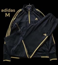 美品】adidas ジャージ上下 セットアップ 黒×金 M - メルカリ