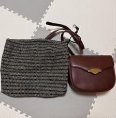 未使用品！コシノジュンコ レザーショルダーバッグ ブラウンのサムネイル