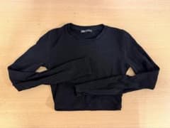ZARA 長袖カットソー ブラックのサムネイル