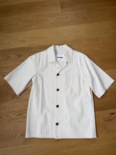 JIL SANDER ヘリンボーンワークシャツ ホワイト 32 - メルカリ