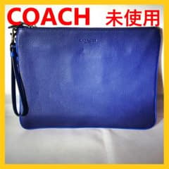☆未使用☆　COACH　コーチ メンズ クラッチバッグ ポーチ 30 ネイビーのサムネイル