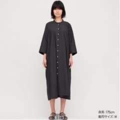 UNIQLO U★スタンドカラーシャツワンピース★ダークグレーのサムネイル
