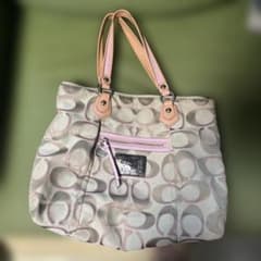 Coach トートバッグ ベージュ ピンクのサムネイル