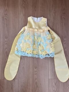 ベビードレス イエロー 花柄 チュール リボンのサムネイル