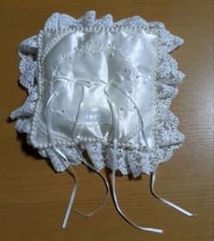 【新品未使用】リングピロー 　　レース リボン【ハンドメイド】のサムネイル