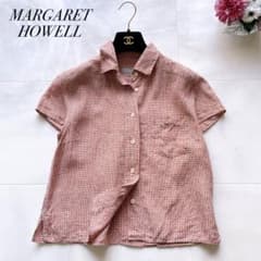 美品✨マーガレットハウエル リネン100% 半袖シャツ チェック 洗える