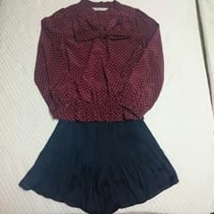 31Sons de mode ドットブラウス&プリーツキュロットセットのサムネイル