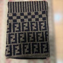 FENDI フェンディ ズッカ柄 ストライプ マフラー ウール