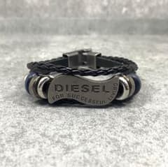 DIESEL 編み込みレザーブレスレット ディーゼル - メルカリ