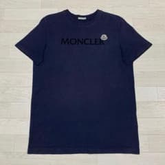 モンクレール 文字ロゴ ワッペン ネイビー M Tシャツ 国内正規品 5S435