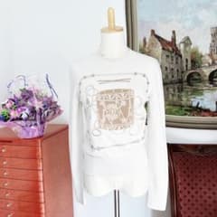 極美品 HERMES エルメス 刺繍 ニット セーター レタンブール ロゴ