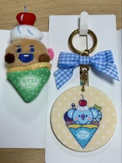 BT21 봉제 장난감 배지 아크릴 키링