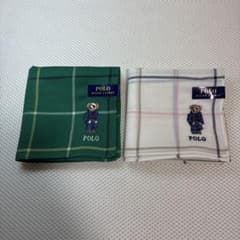 未使用品】 ポロラルフローレン ポロベア チェック ハンカチ 2枚セット