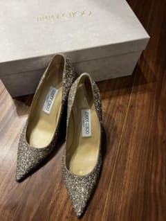 JIMMY CHOO ゴールド グリッター ハイヒール ブライダルシューズ