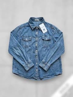 コルザ デニム長袖シャツサイズM