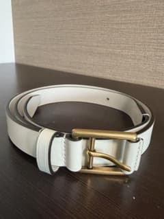 GUCCI グッチ レザーベルト ホワイト ゴールド金具 95/38 美品 - メルカリ