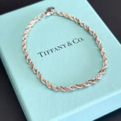 極美品 ティファニー コンビ ツイスト ロープ ブレスレット 750 925