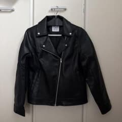 ライダースジャケット フェイクレザー 黒 Fのサムネイル