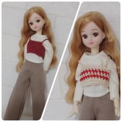 リカちゃん　重ね着用手編みビスチェ　2点セットのサムネイル