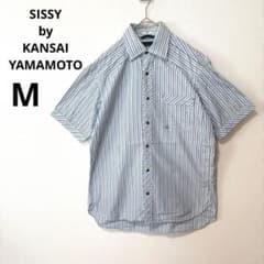 美品 SISSY カンサイヤマモト メンズ M ストライプシャツ 半袖 シャツ 