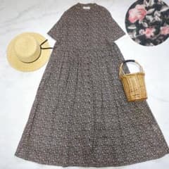 ソイル コットンボイル フラワープリント シャツワンピース 花柄 総柄