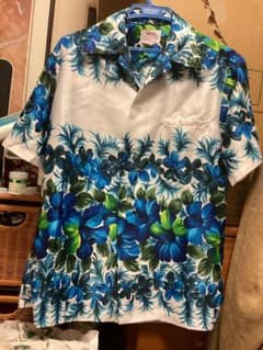 Haleakala Fashions アロハシャツ ブルー系 花柄のサムネイル