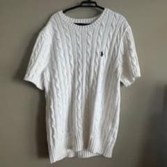 早い者勝ちPolo Ralph Lauren ケーブルニット 半袖 ホワイト M - メルカリ