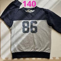 86 ツートンカラー　異素材　トレーナー　140 - 3