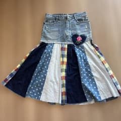 TURLBO JEANS パッチワーク フレアスカート