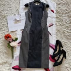 Christian Dior ノースリーブワンピース グレー 膝丈 現行タグ - メルカリ